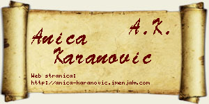 Anica Karanović vizit kartica